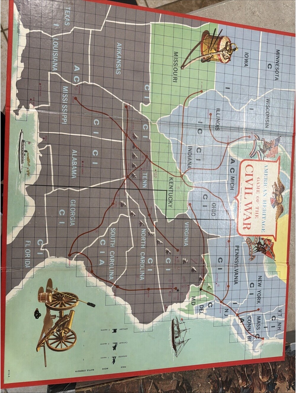 Vintage 1961 American Heritage Board Game The Civil War Milton Bradley Complete - Picture 6 of 10